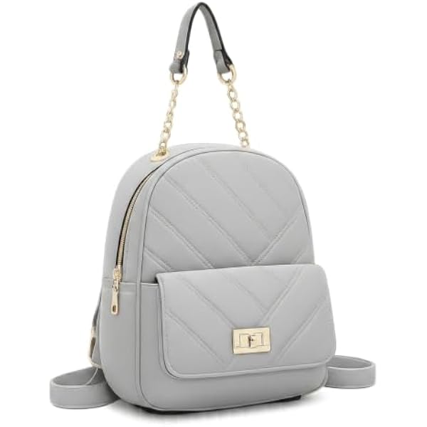 Rosvovo Fashion Mini Backpack - Cute Small Backpack Purse for Women & Teen Girls, Stylish Gray Mini Bookbag for Daily Use and Travel