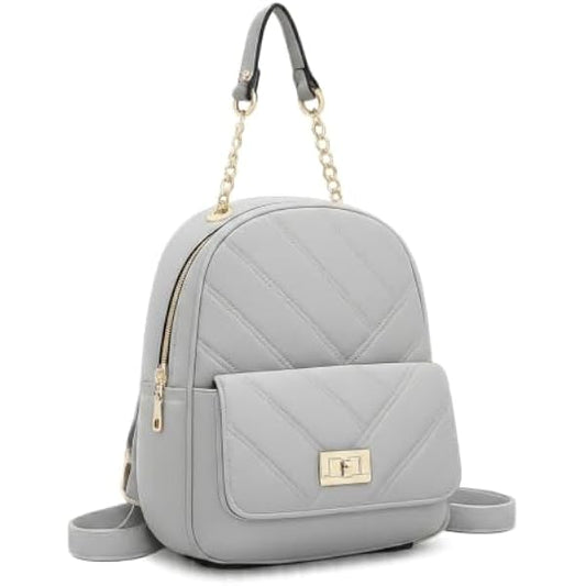Rosvovo Fashion Mini Backpack - Cute Small Backpack Purse for Women & Teen Girls, Stylish Gray Mini Bookbag for Daily Use and Travel
