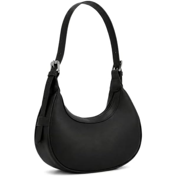 Rosvovo Crescent Shoulder Bag - Trendy Y2K Aesthetic Small Black Purse for Women, Minimalist Hobo Handbag & Evening Clutch