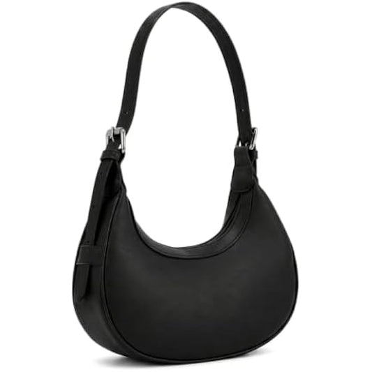 Rosvovo Crescent Shoulder Bag - Trendy Y2K Aesthetic Small Black Purse for Women, Minimalist Hobo Handbag & Evening Clutch