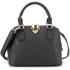 Rosvovo Women's Small Satchel Bag - Classic Leather Handbag with Detachable Shoulder Strap & Metal Clasp
