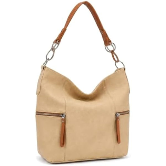 Rosvovo Genuine Leather Shoulder Bags for Women | Soft Full Grain Leather Handbag, Stylish Slouchy Hobo, Tote Style