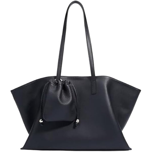 Rosvovo Genuine Leather Tote Bag for Women, Soft Purses Handbags Shoulder Fashion Top Handle Bag Large Capacity