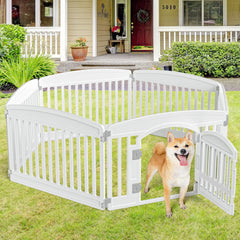 MyDepot Plastic Dog Playpen - 6-Panel 24" Expandable & Durable Pet Fence for Medium Dogs - Indoor & Outdoor Portable Puppy Playpen with Secure Locking Door