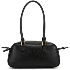 Rosvovo Swing Bag, Leather Bowler Bag with Zip Closure, Versatile Swing Zip Shoulder Bag for Women