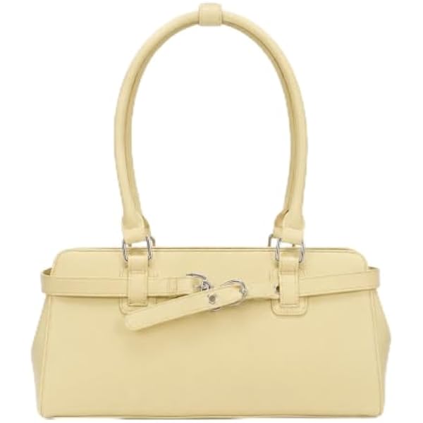 Rosvovo Women's Top Handle Shoulder Bag | Butter Yellow Tote, Large Capacity, PU Leather Handbag, Trendy Summer Style
