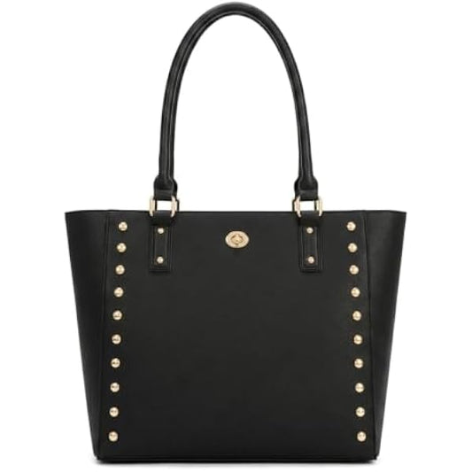 Rosvovo Leather Tote Bag for Women, Large Capacity Top Handle Shoulder Bag | Stylish Handbag, Travel, Daily Use
