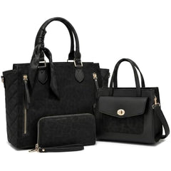 Rosvovo Leopard Print Handbags for Women, 3-in-1 Purse Set with Crossbody Bag, Satchel Bag and Hobo Bag, Horse Grain Texture Shoulder Bag Set, Fashion Everyday Bags for Travel, Shopping, Work