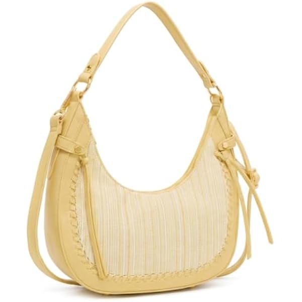 Rosvovo Straw Shoulder Bag | Woven Raffia Purse, Women, Trendy Summer Crossbody, Beach Bag, Vacation