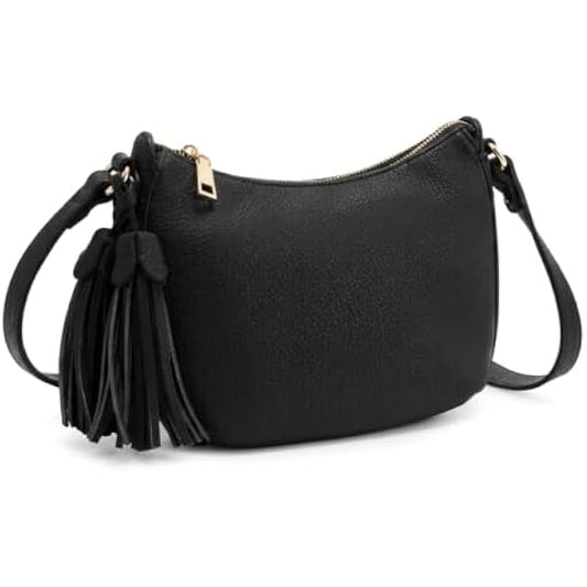 Rosvovo Vintage Leather Crossbody Bag for Women | Small Black, Genuine Leather Purse, Clutch Handbag