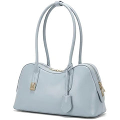 Rosvovo Genuine Leather shoulder Bag for Women with Top Handle, Satchel purse Bowler Handbags with zipper closure