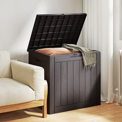 MyDepot Deck Box with 31 Gallon Capacity, Weatherproof Resin Lockable Outdoor Storage for Secure Package Deliveries and Indoor Storage in Garden or Patio, Backyard