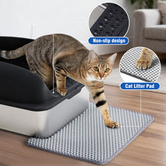 MyDepot Stainless Steel Litter Box with Lid, Metal Litter Box with Cat Litter Mat,Extra Large Enclosed Cat Litter Boxes for Multiple Cats, Anti-Leakage,Non-Stick, Easy to Clean, Included Mat, Scoop