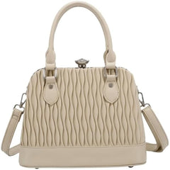 Rosvovo Mini Top Handle Crossbody Bag for Women | Woven Leather Texture Small Handbag, Designer Style Shoulder Bag