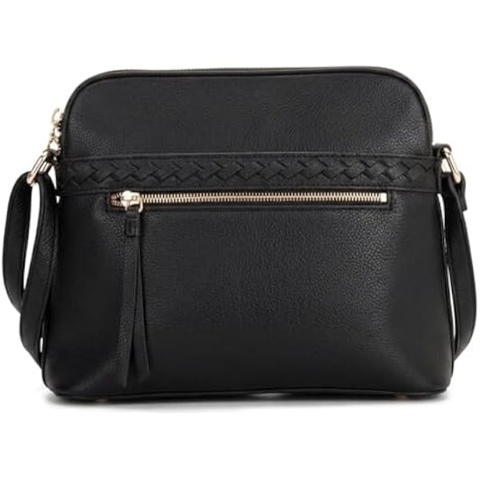 Rosvovo 180 Lightweight Leather Crossbody Bag - Medium Shoulder Bag for Women with Adjustable Strap and Zipper Pocket