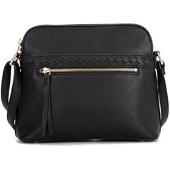 Rosvovo 180 Lightweight Leather Crossbody Bag - Medium Shoulder Bag for Women with Adjustable Strap and Zipper Pocket