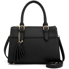 Rosvovo Women's Leather Satchel Handbag, Top Handle Shoulder Purse with Zipper Closure & Multiple Pockets, Crossbody Bag for Work, Office & Everyday Use