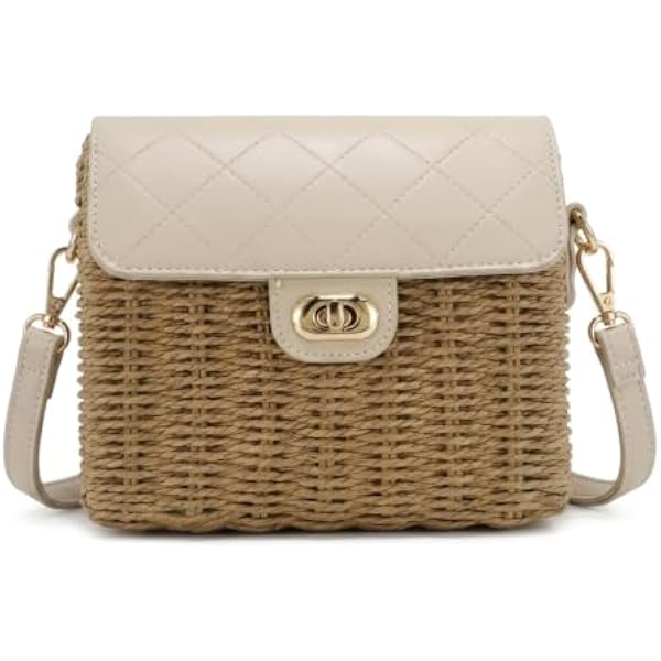 Rosvovo Small Straw Crossbody Bags | Trendy Rattan Purse, Summer Vacations, Beach Outings