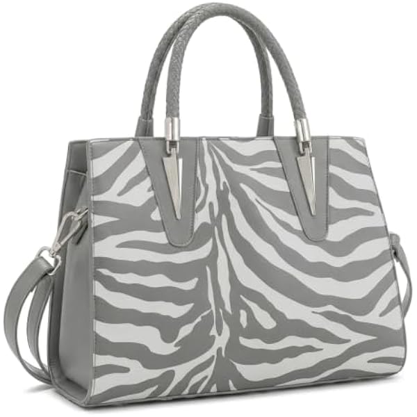 Rosvovo Zebra Print Purse | Oversized Striped Satchel Shoulder Bag, Women