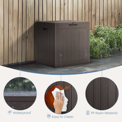 MyDepot Deck Box with 31 Gallon Capacity, Weatherproof Resin Lockable Outdoor Storage for Secure Package Deliveries and Indoor Storage in Garden or Patio, Backyard