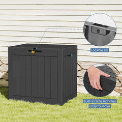 MyDepot Deck Box with 31 Gallon Capacity, Weatherproof Resin Lockable Outdoor Storage for Secure Package Deliveries and Indoor Storage in Garden or Patio, Backyard