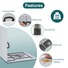 MyDepot Plastic Folding Table Outdoor Indoor Heavy Duty Portable Desk with Carrying Handle for Camping Picnic Party