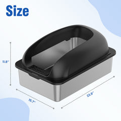 MyDepot Stainless Steel Litter Box with Lid, Metal Litter Box with Cat Litter Mat,Extra Large Enclosed Cat Litter Boxes for Multiple Cats, Anti-Leakage,Non-Stick, Easy to Clean, Included Mat, Scoop