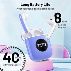 MyDepot Wireless Earbuds 40H Playtime, Deep Bass, LED Case, Waterproof Mic