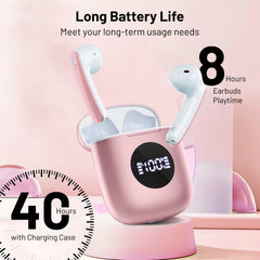 MyDepot Wireless Earbuds 40H Playtime, Deep Bass, LED Case, Waterproof Mic