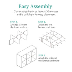 Mydepot 6 8 9 Cube Storage Organizer, Open Bookcase, Space-Saving Display Shelf with Removable Back Panels, Easy Assembly
