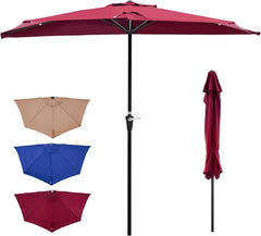 MyDepot Half Umbrella Outdoor Patio，9FT scalloped Patio Umbrella with Easy Crank, Sun Half Patio Umbrella for Patio, Market, Garden, Balcony