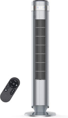 MyDepot Tower Fan for Bedroom, 28dB Quiet Floor Standing Fan with Remote, 12H Timer, 5 Speeds, 4 Modes, LED Display, Portable Bladeless Oscillating Cooling Fan for Indoor, Home, Office