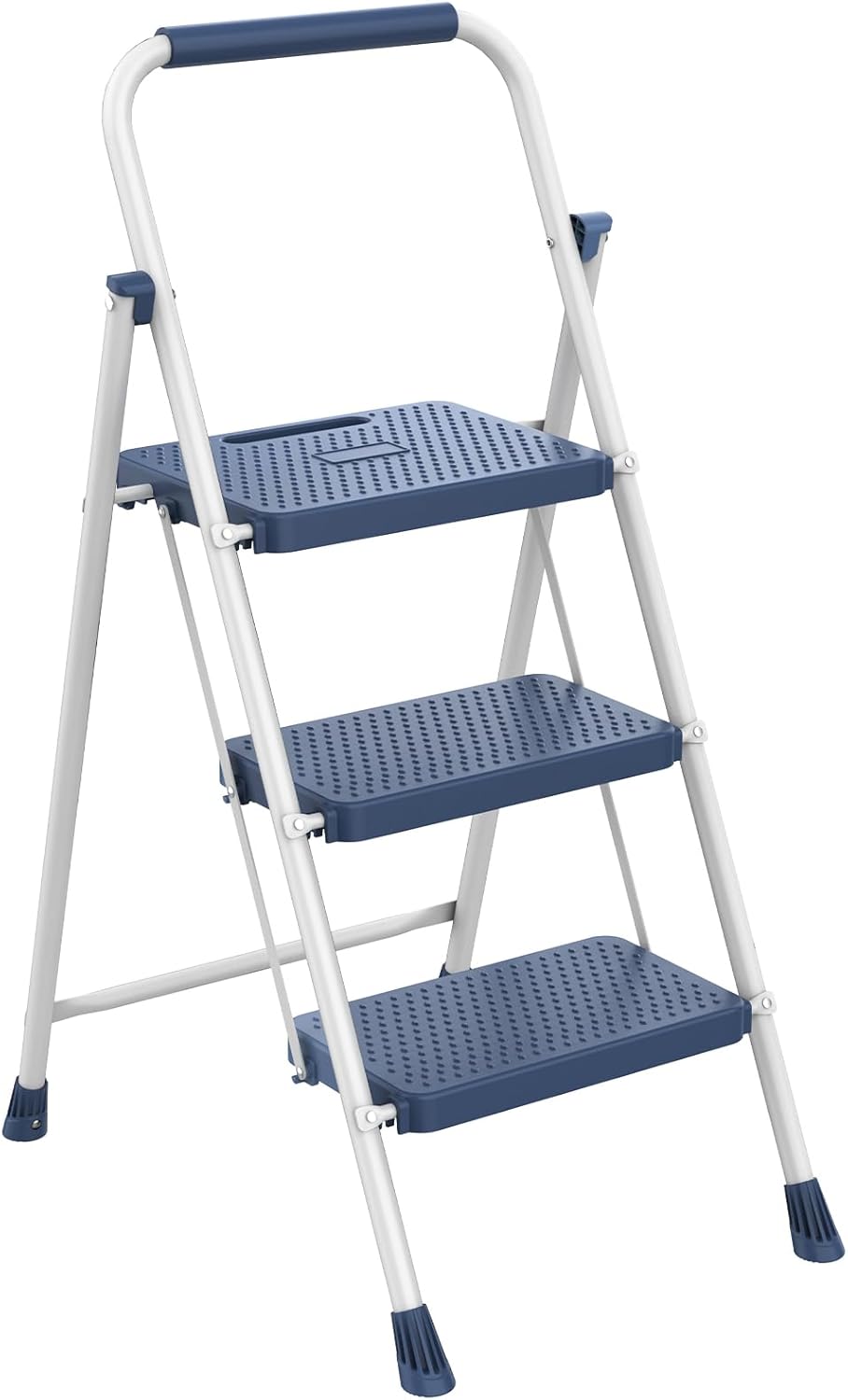 MyDepot  Step Ladder, 3 Sturdy Step Stool with Anti-Slip Pedal & Comfortable Handrail, Portable Heavy Duty Step Stool for Kitchen, Garage & Outdoor Use, 800lbs