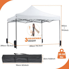 MyDepot 10 x 10 Ft Pop Up Canopy Tent Outdoor Use, Portable Shade Waterproof Beach Tent with Sand Bags for Events Backyard Parties