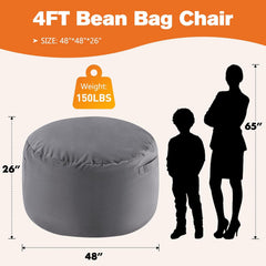 MyDepot Extra Large Bean Bag Sofa – Soft Removable Cover, Side Pockets & Handle