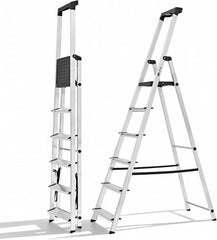 MyDepot 5/6 Step Ladder, 330lbs Folding Step Stool with Anti-Slip Wide Pedal Handrails, Aluminum Stool Ladders, Safety Household Ladder for Home Kitchen Courtyard Outdoor