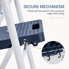 MyDepot  Step Ladder, 3 Sturdy Step Stool with Anti-Slip Pedal & Comfortable Handrail, Portable Heavy Duty Step Stool for Kitchen, Garage & Outdoor Use, 800lbs