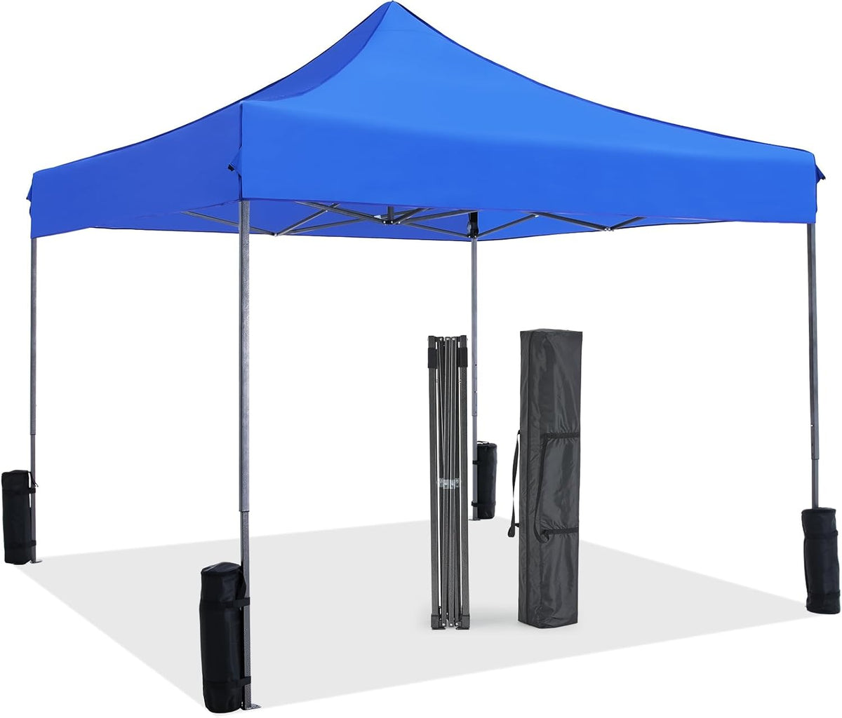 MyDepot 10 x 10 Ft Pop Up Canopy Tent Outdoor Use, Portable Shade Waterproof Beach Tent with Sand Bags for Events Backyard Parties