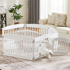 MyDepot Plastic Dog Playpen - 6-Panel 24" Expandable & Durable Pet Fence for Medium Dogs - Indoor & Outdoor Portable Puppy Playpen with Secure Locking Door