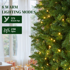 Mydepot Pre-Lit Pencil Christmas Tree, Green Artificial Spruce Slim Christmas Trees With Incandescent Lights For Home, Office, Party Decoration