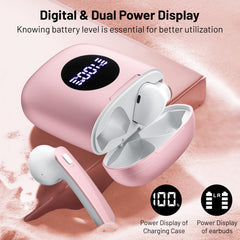 MyDepot Wireless Earbuds 40H Playtime, Deep Bass, LED Case, Waterproof Mic