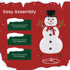 5ft Outdoor Lighted Snowman Christmas Decoration for Yard, Large Outdoor Christmas Decorations w/ 200 LED Lights, Hat, Scarf