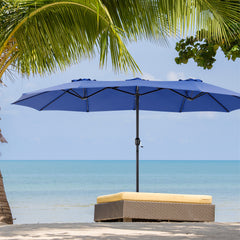 MyDepot 15FT Large Patio Umbrella with Base Included, Rectangle Table Umbrella Outdoor Patio, Outside Umbrellas for Deck, Market, Backyard