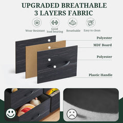 MyDepot 8-Drawer Dresser for Bedroom, Anti-Tip Tall Storage Organizer Chest of Drawers with Wooden Top and Metal Frame Fabric Bins for Closet, Living Room, Hallway, Entryway