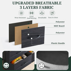 MyDepot 9 Drawer Dresser for Bedroom, Fabric Storage Organizer with Sturdy Metal Frame, Wooden Top Chest of Drawers for Closet Entryway Guest Room