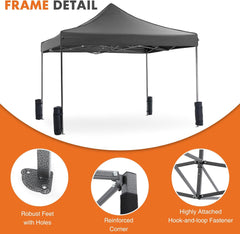 MyDepot 10 x 10 Ft Pop Up Canopy Tent Outdoor Use, Portable Shade Waterproof Beach Tent with Sand Bags for Events Backyard Parties