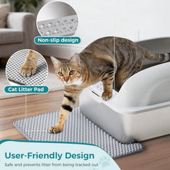 MyDepot Stainless Steel Litter Box with Lid, Metal Litter Box with Cat Litter Mat,Extra Large Enclosed Cat Litter Boxes for Multiple Cats, Anti-Leakage,Non-Stick, Easy to Clean, Included Mat, Scoop