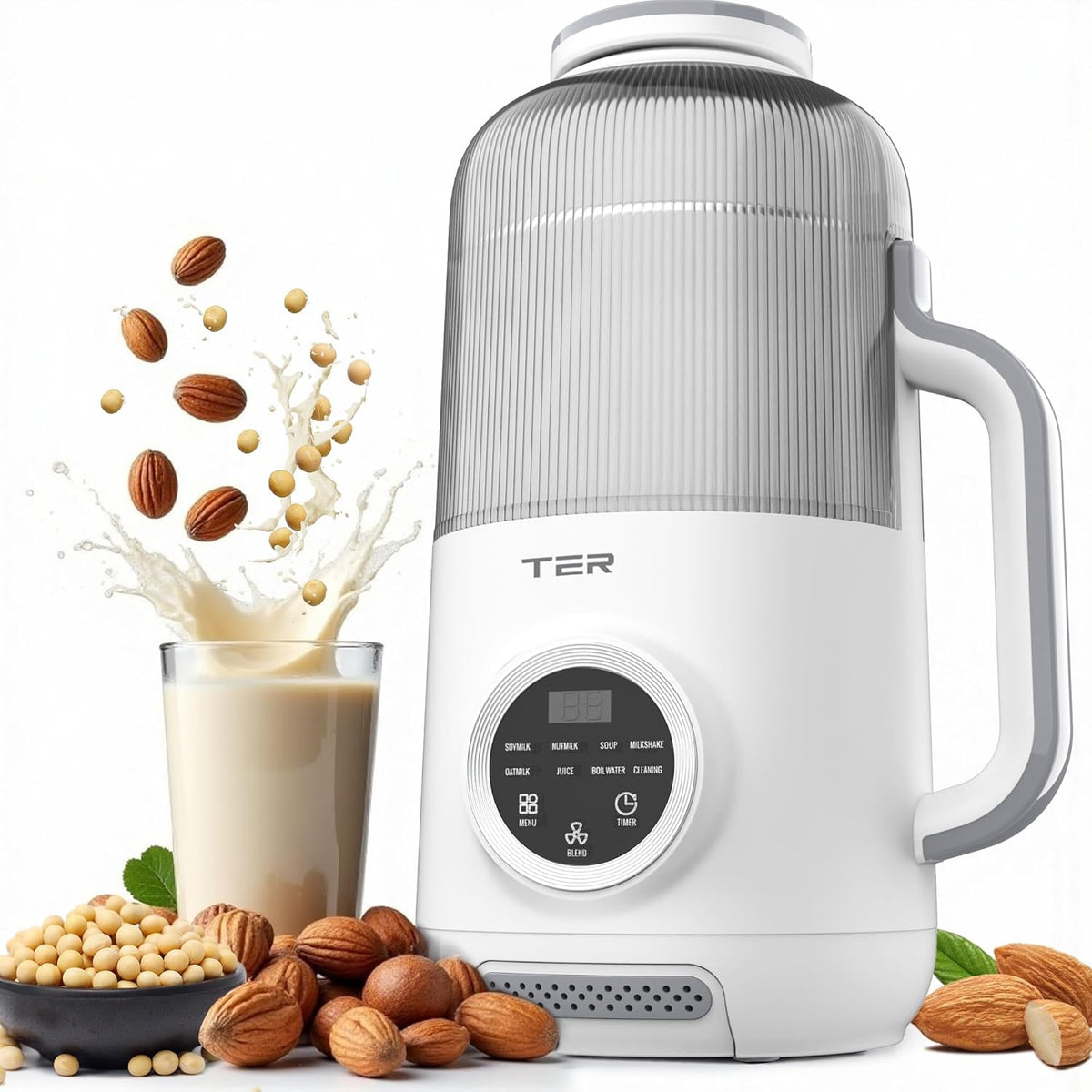 MyDepot 10 in 1 Nut Milk Maker Blender, 40OZ Automatic Homemade Soy Milk Maker Machine for Oat Milk, Nutmilk, Juice, Grains, Almonds Milk Maker with Delay Start/Keep Warm/Boil Water