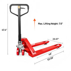 My Depot Manual Pallet Jack – Standard Duty Manual Forklift, 5500 lbs Capacity, Durable PU Wheels, Warehouse & Factory Use