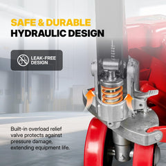 My Depot Manual Pallet Jack – Standard Duty Manual Forklift, 5500 lbs Capacity, Durable PU Wheels, Warehouse & Factory Use